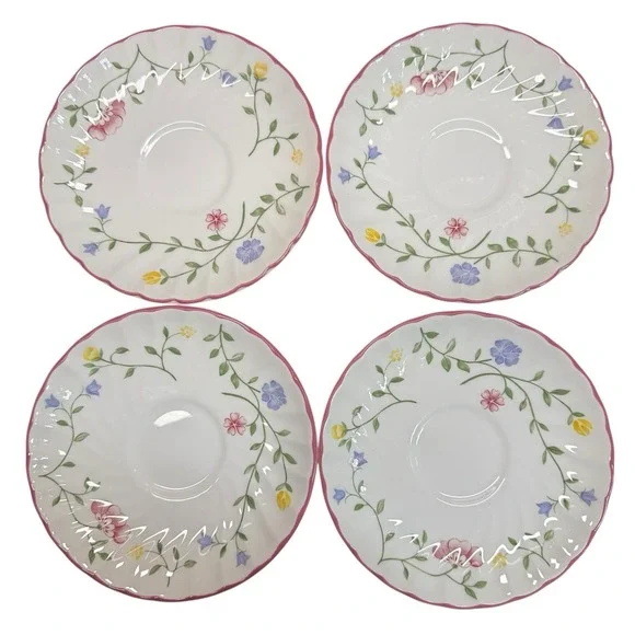 Johnson Bros Summer Chintz Teacups and Saucers Lot Of 4 Sets (8-piece Set) - Picture 3 of 6